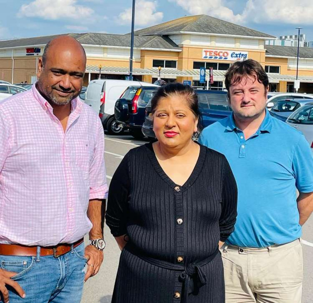 Conservative candidates for Osterley; Maneesh Singh, Sukhy Bahia and Jason Harcourt. (Image: