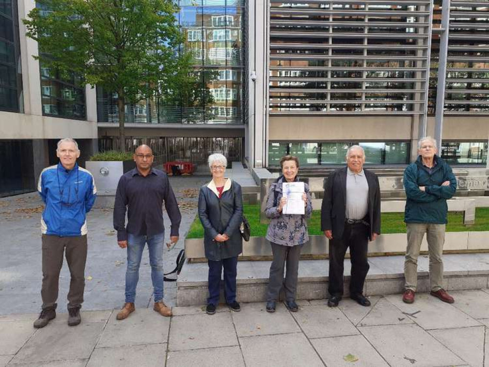 Members of the Osterley & Wyke Green Residents' Association delivering the petition. (Image: OWGRA)