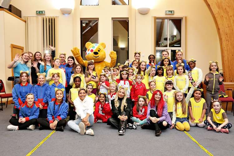 Dianne Buswell, Karen Hauer and Saffron Barker surprised Girlguiding units in the Brentford District. (Image: Girlguiding)