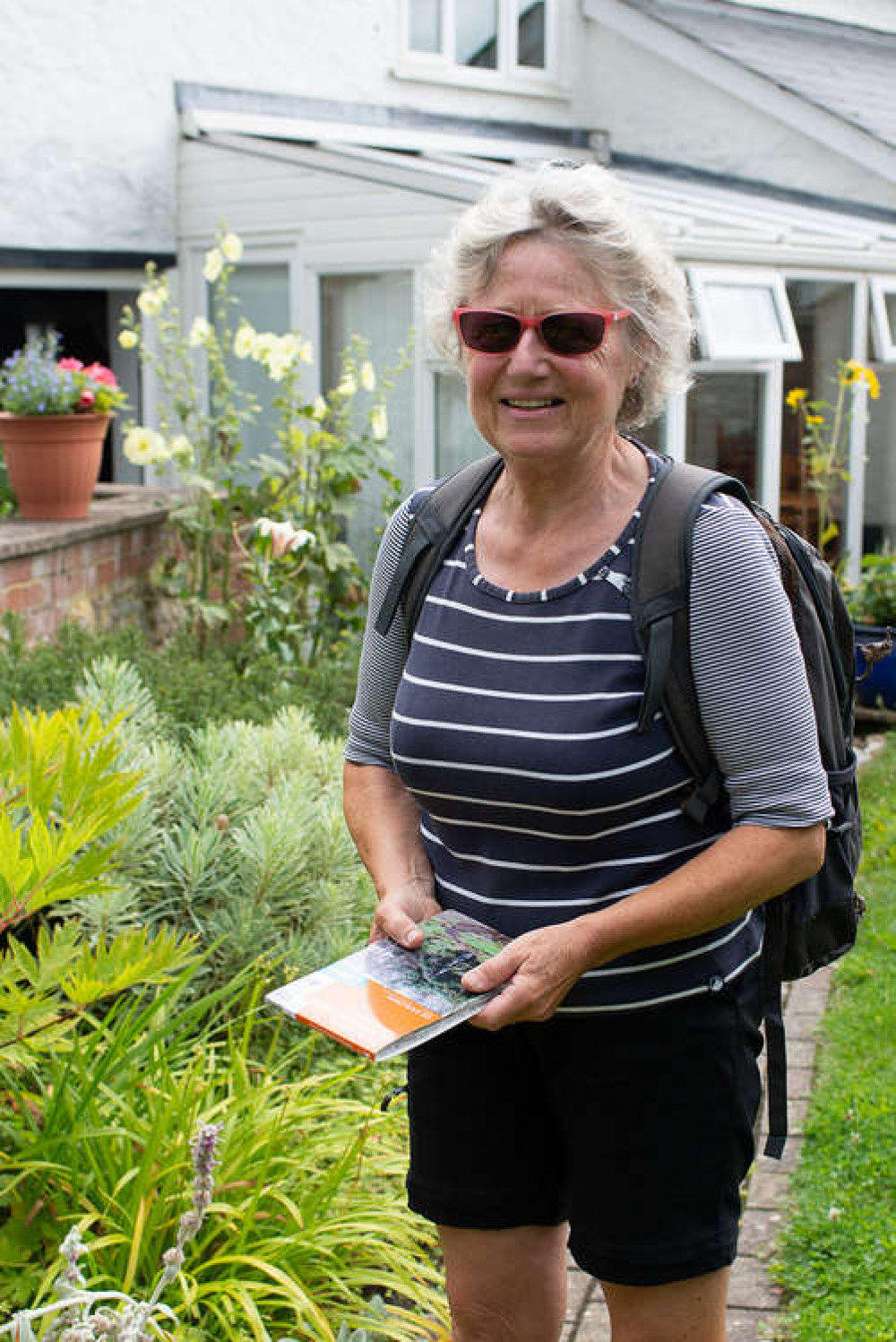 Kilmington resident Judith Simpson ready to set off on her walk to Glasgow