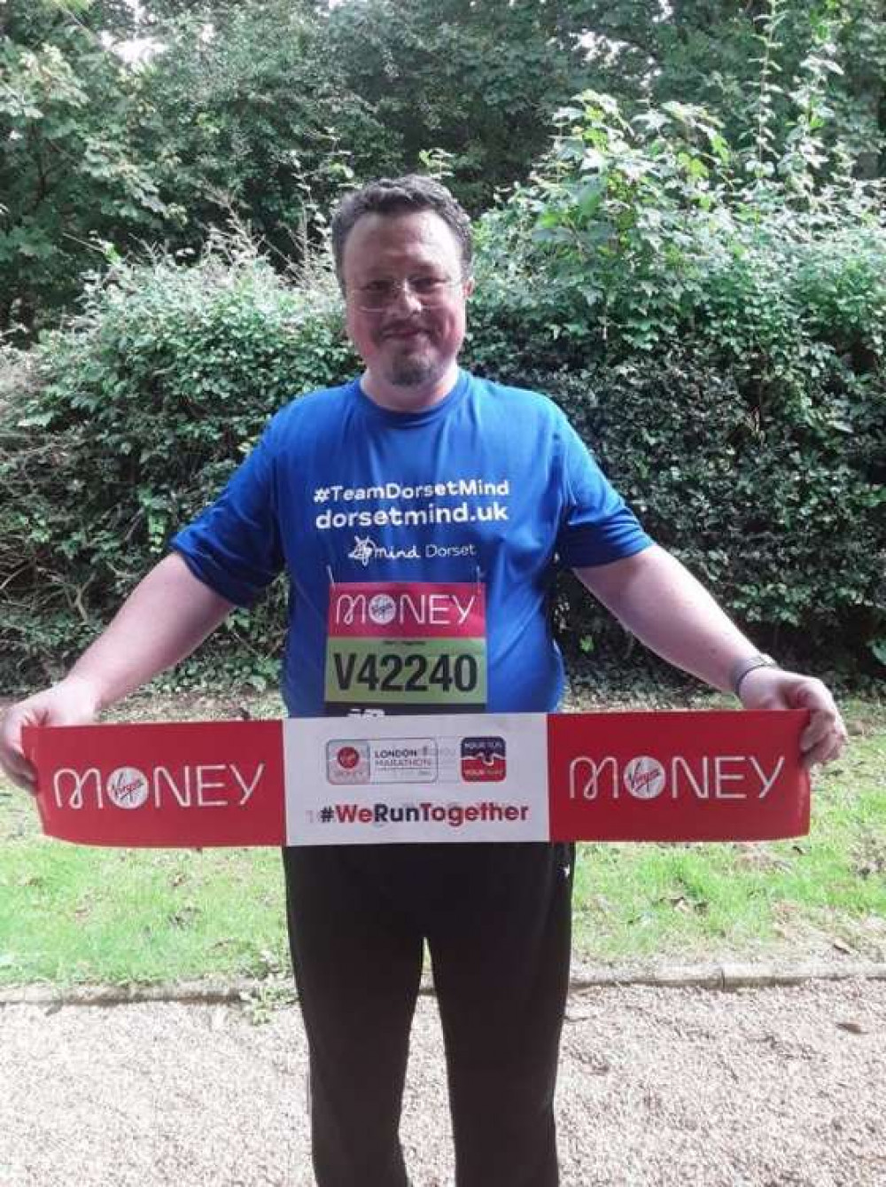 Jon Wood from Axminster completed the Virgin Money Virtual London Marathon on Sunday, running the 26.2 mile distance around Devon and Dorset