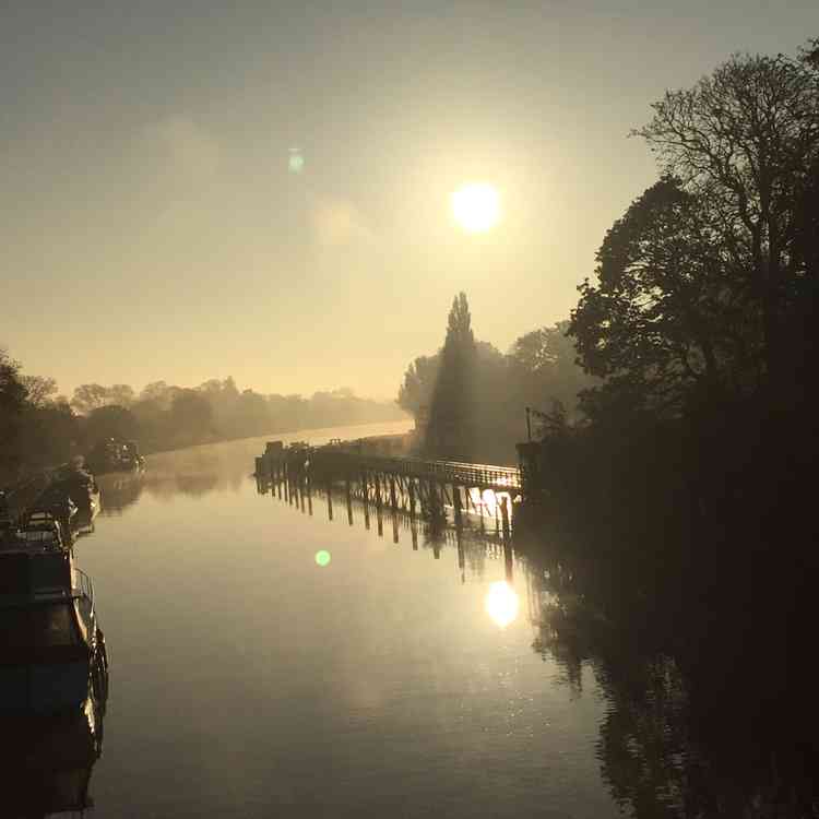 Early morning river view from Teddington footbridge