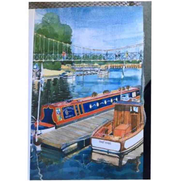 Local artist Jill Storey's painting of Teddington Lock