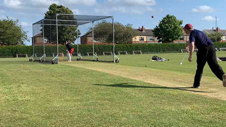 "Our nephew James is seen undertaking his first cricket net practice in Yorkshire since lockdown began"