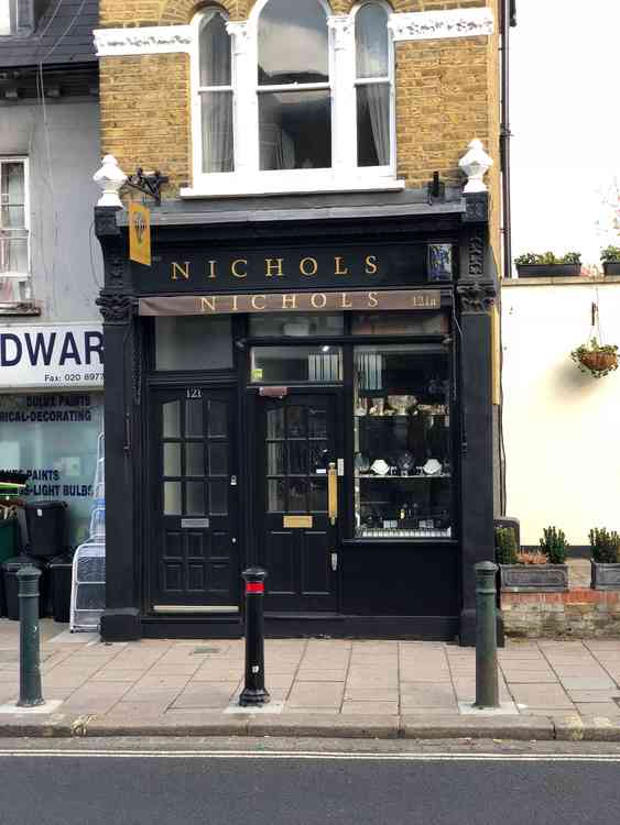 Shop front of Nichols Jewellers, High Street,