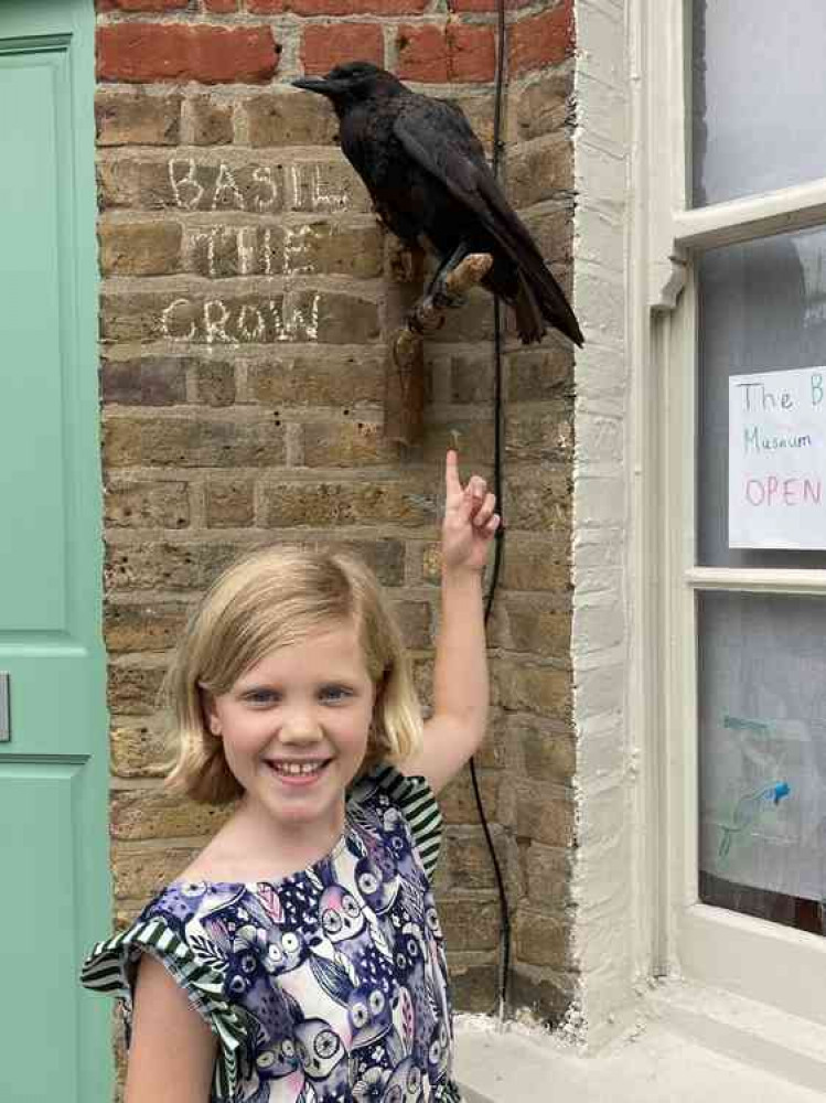 Ida Buckland and Basil the crow