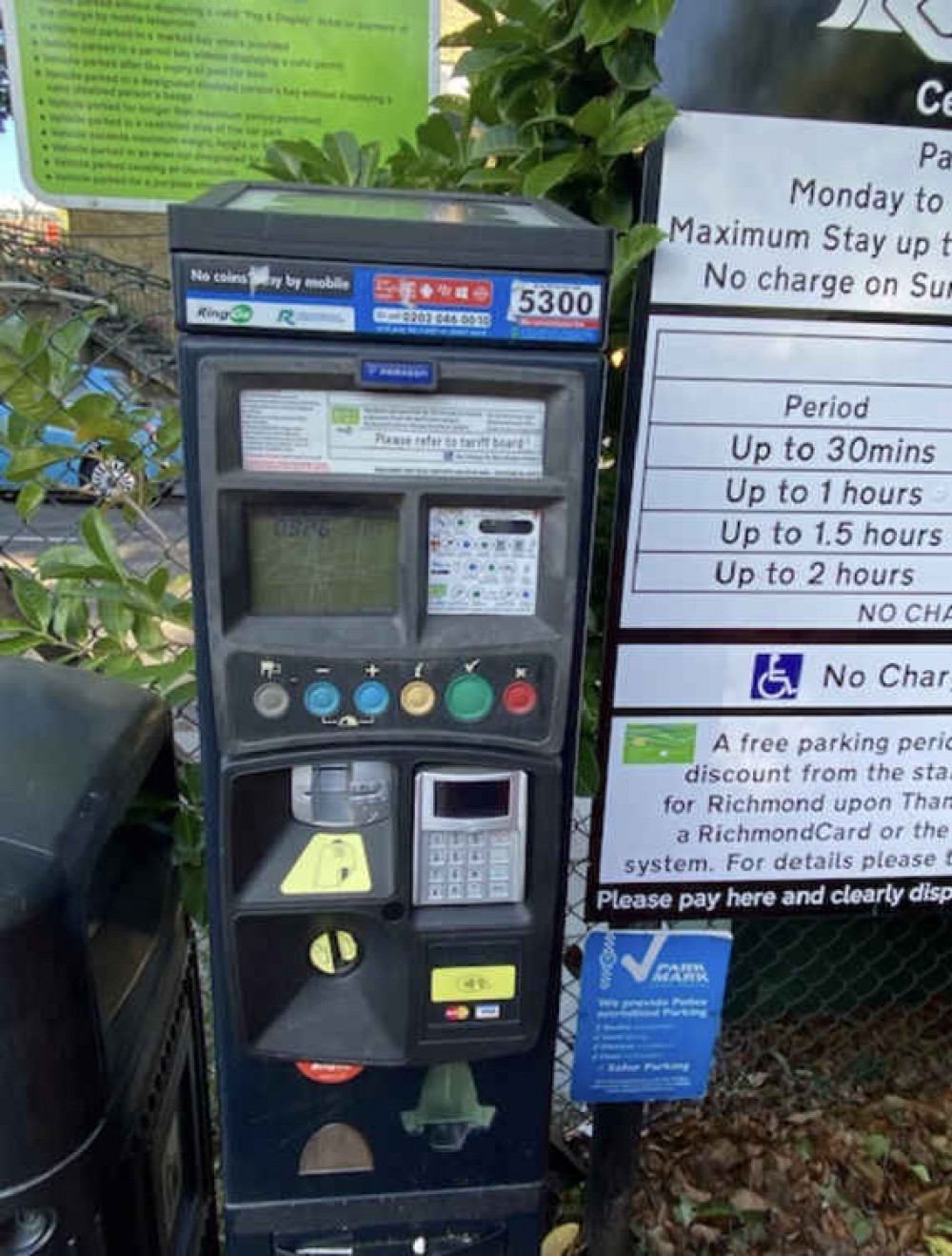 The parking meter on Cedar Road