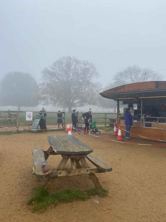 Queues for a warm drink