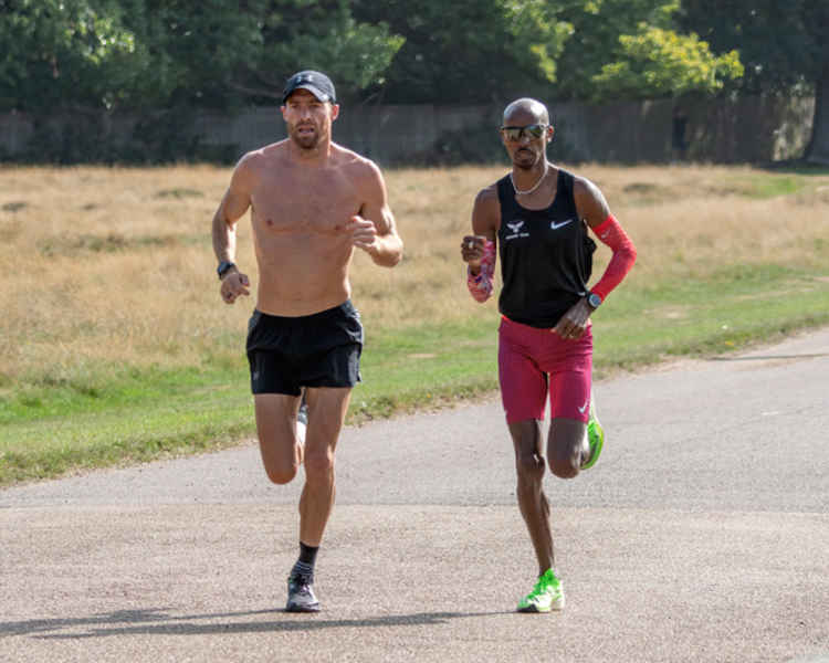 Sir Mo Farah training in Bushy Park (credit: Sue Lindenberg)