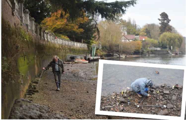 People combing the Thames