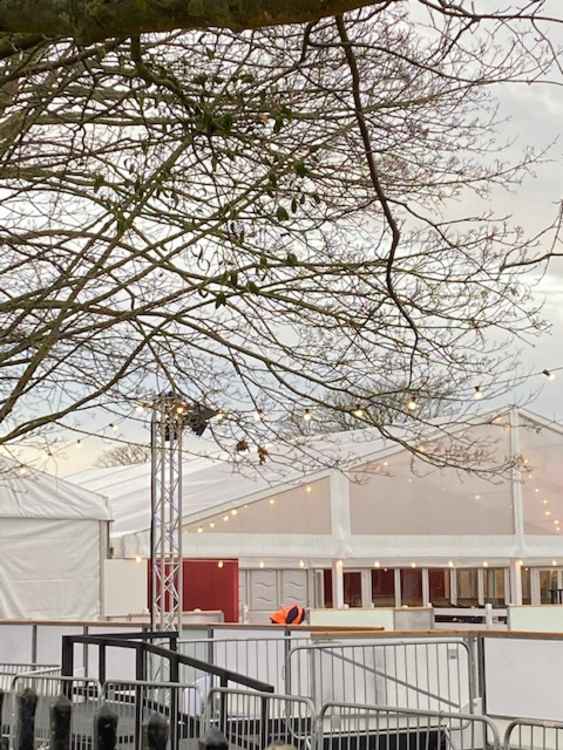 The marquee being built