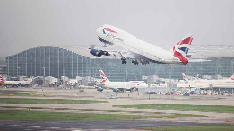 A plane taking off at Heathrow