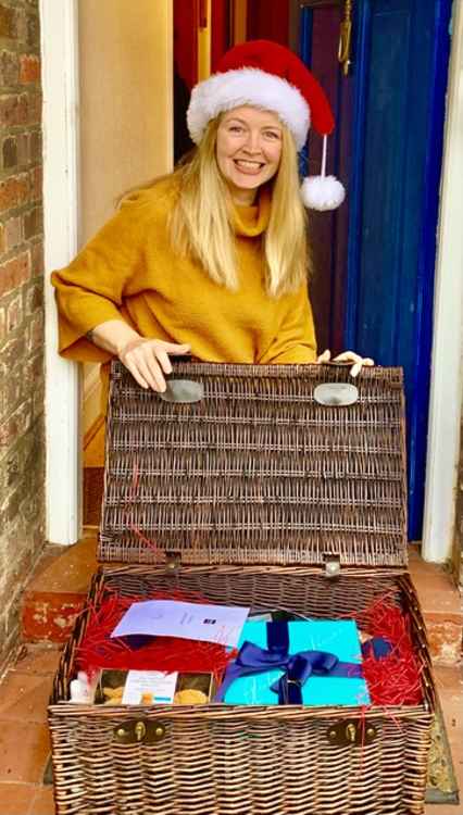 Festive Nicola Sutcliffe who scooped the M&S hamper