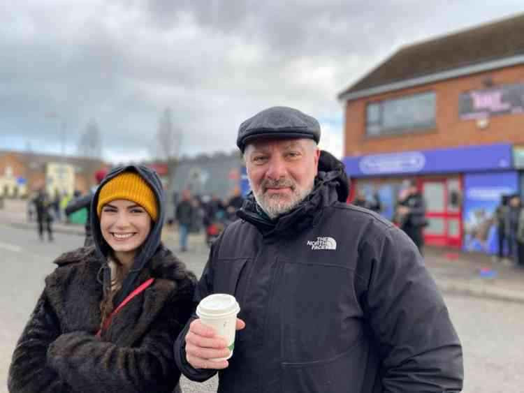Jed with his daughter Molly in Belfast where the sixth season of Line of Duty was filmed