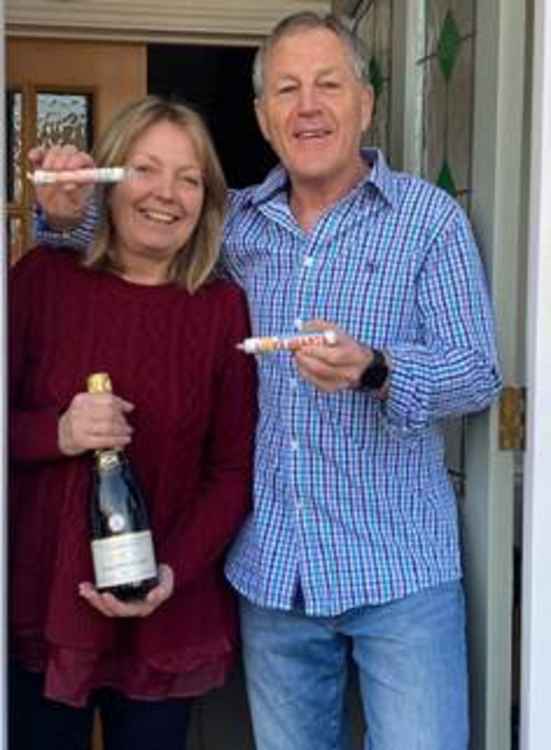 Rob and Margaret Allen of Teddington won a bottle of champagne and Love Heart sweets