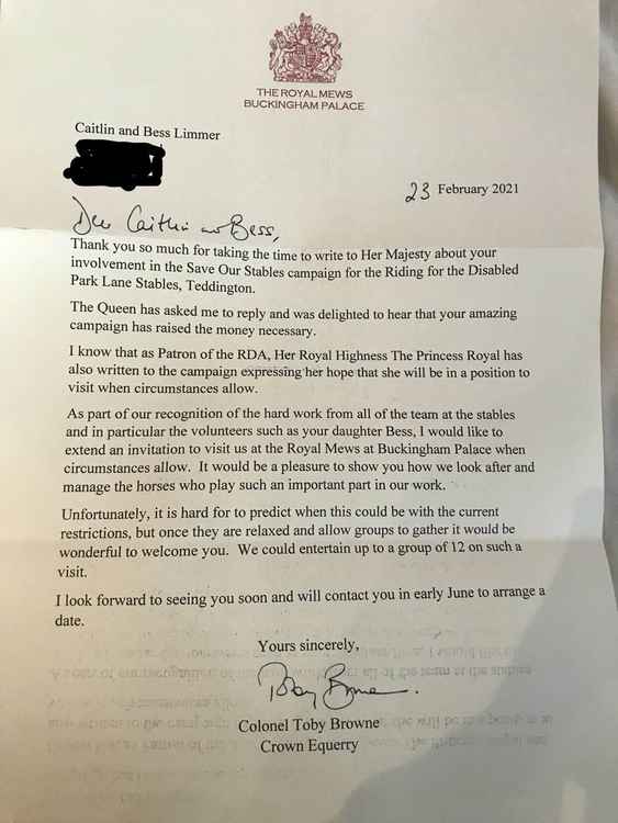 The letter from the Queen