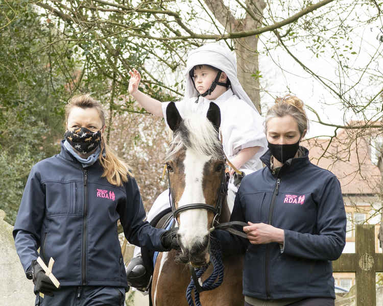 Woody, a regular rider at Park Lane Stables, was Jesus in the procession / Credit: Sue Lindenberg