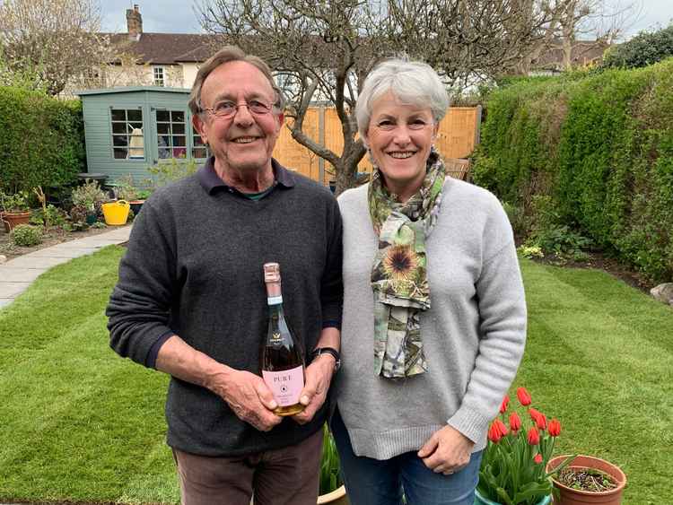 Richard and Anne Steer win bottle of Prosecco in Easter raffle