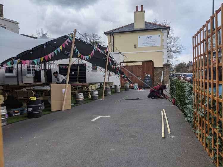 The tent will allow punters to eat and drink come rain or shine