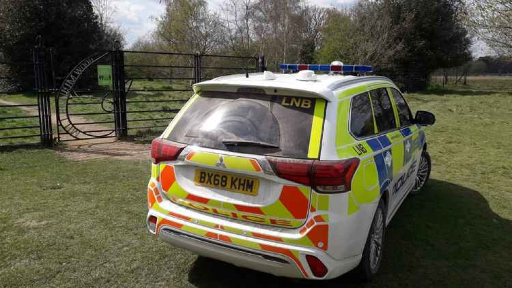 Police at Millennium Woods in the park