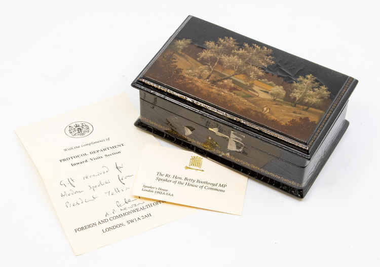 The decorative box gift from former Russian president Boris Yeltsin / Credit: Mark Laban, Hansons