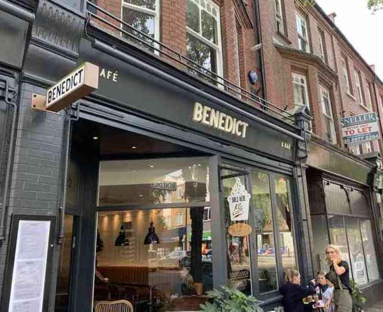 A photo of the outside of Cafe Benedict