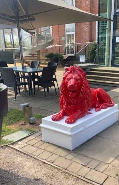 Located on the terrace, the lions are a hallmark of the club