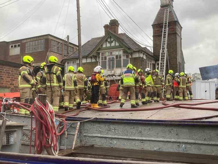 Firefighters at the scene / Credit: RNLI