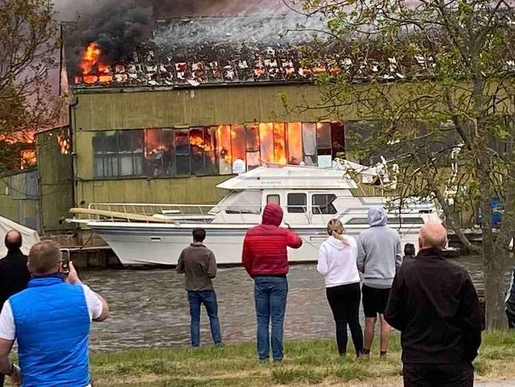 The fire gutted several buildings / Credit: RNLI/David Mumford