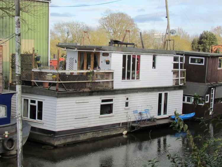 It is moored on Swan Island, a community of 40 families living in houseboats