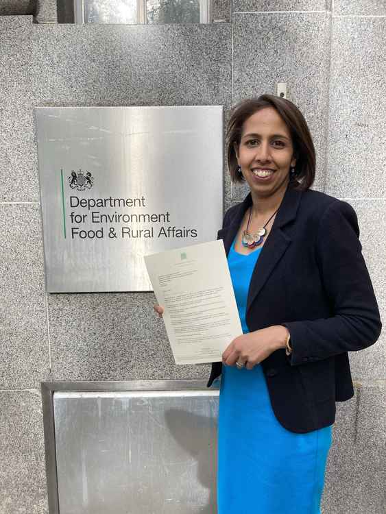 Munira handing in the petition to the Department for Environment, Food & Rural Affairs (DEFRA) on Monday / All images: Office of Munira Wilson MP