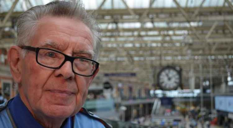 Waterloo sunset: Don Buckley waved goodbye to the station after 68 years of service