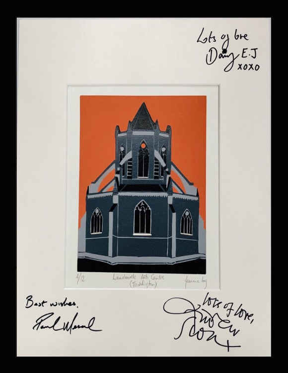 She and her co-stars Paul Mescal and Andrew Scott signed a print of the Landmark on filming day  (Credit: Landmark Arts Centre)