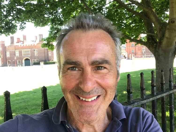 BBC presenter Paul Martin outside Hampton Court on his visit to Teddington (Credit: Paul Martin)