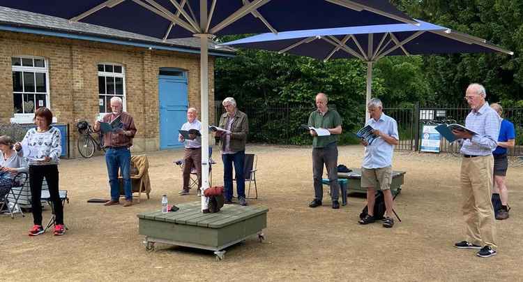 Teddington Choral Society have been forced to find an outdoor rehearsal space for its singers (Credit: Teddington