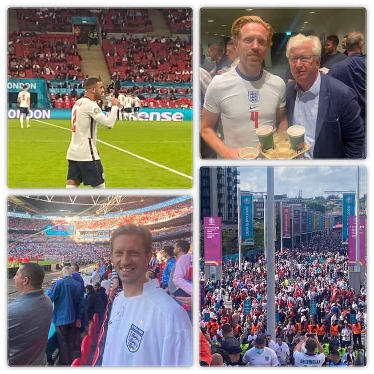 A montage of photos from yesterday's semi-final at Wembley, taken by Teddington resident and Nub News contributor Stuart Higgins (Credit: Stuart Higgins)