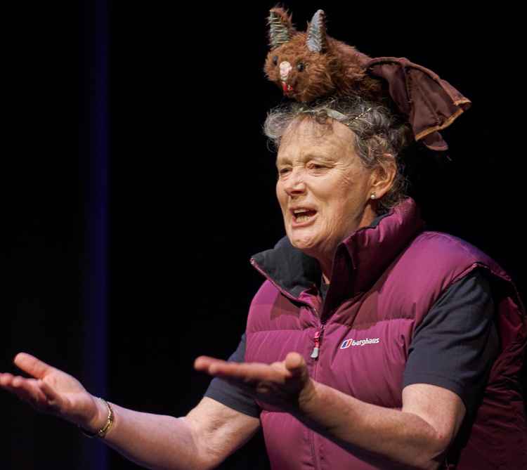 Caroline Ross played Carol, Bonnie's foil who is defined by her more prickly character - and love of bats! (Credit: Teddington Theatre Club)