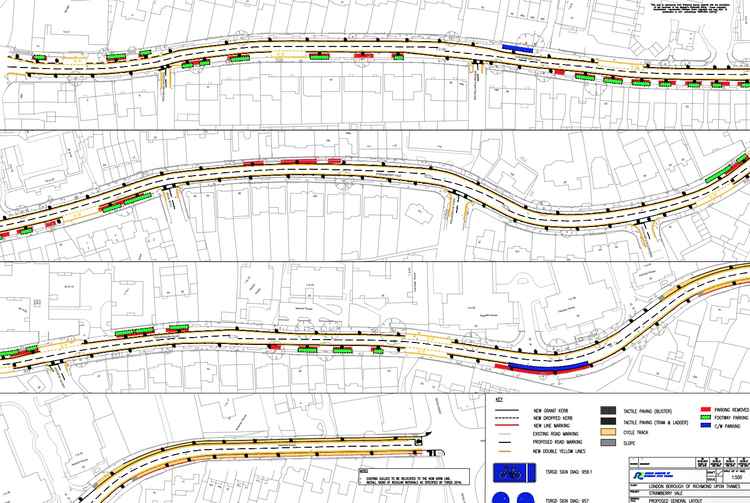 More detailed plans for cycle improvements on the route (Credit: Richmond Council)