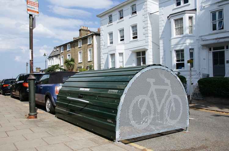 A push to increase cyclists in the borough has resulted in bike hangars being installed in Teddington, to allow safe cycle storage (Credit: Richmond Council)