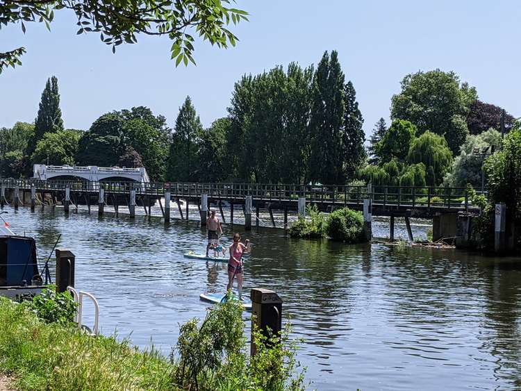 Paddle-boarders were out on the river (Credit: Nub News)