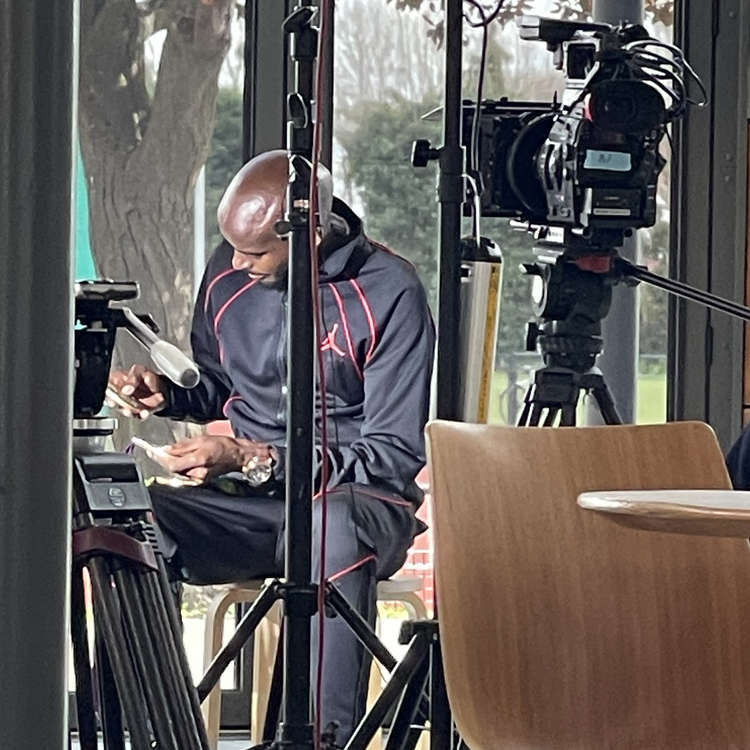 Teddington resident and team GB legend Sir Mo Farah films for the BBC documentary Gold Rush (Photo: St Mary's University)