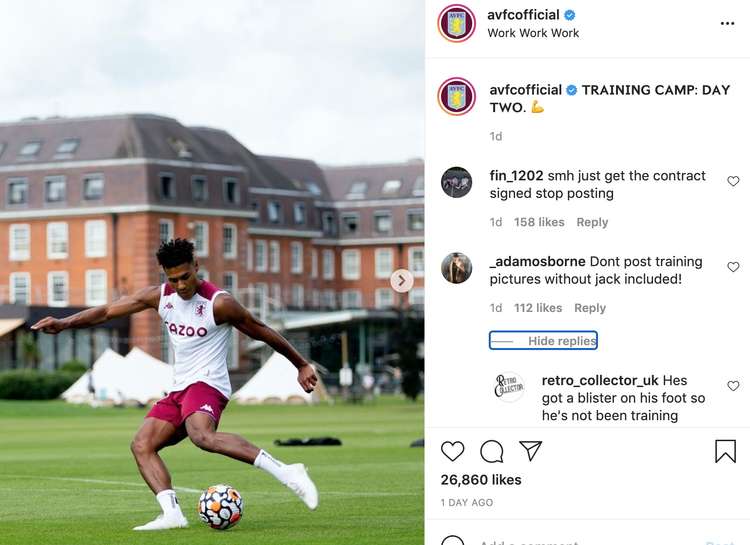 Aston Villa players have been preparing in Teddington for their match against Sevilla on Saturday