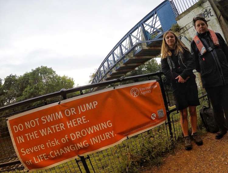 The banners warn swimmers of the severe risk of drowning or life-changing injury from swimming in the Lock (Image: Maria Herlihy)