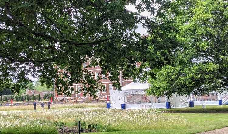 The famous Antiques Roadshow marquee in the grounds of the house (Image: Nub News)