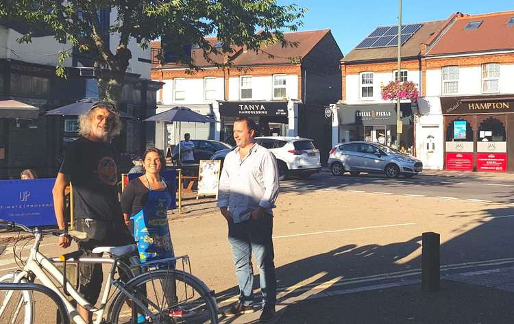 Meet the traders - left to right: Charlie Chandler of his Guitar Experience shop, Roberta Burchia who runs Naturally Italian, and Redin Dokaj from the Foresters Arms (Image: Petra Fleming)