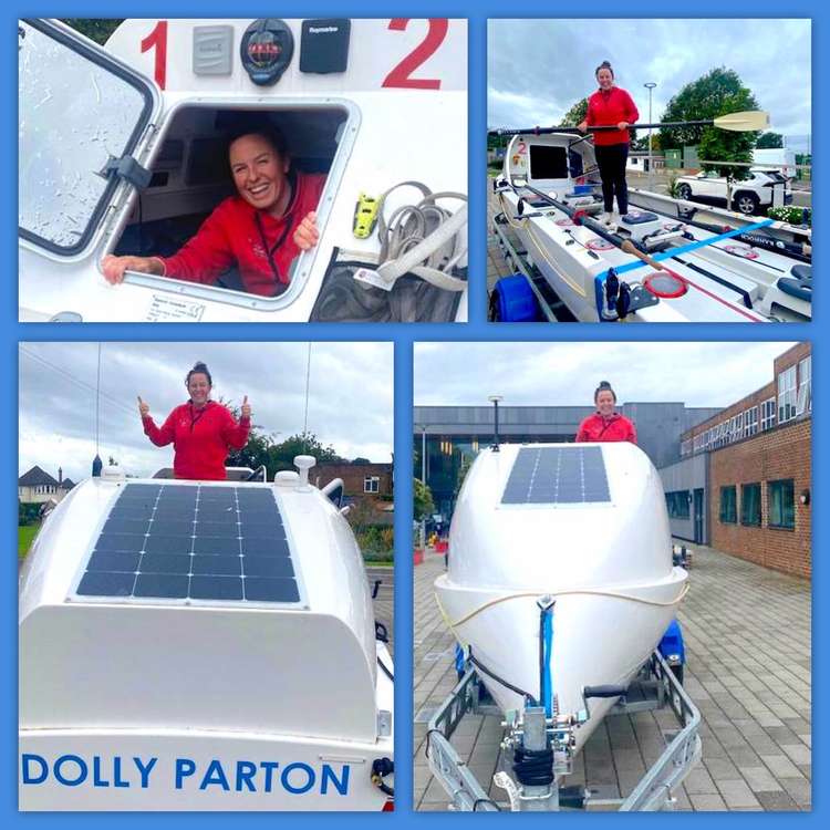 Abby Johnson, alumna of LEH, and the 'Dolly Parton' boat in the school's car park (Images: Charlotte Irving)