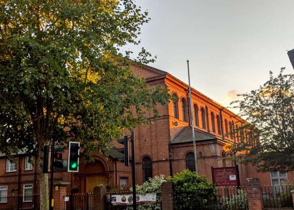 Sunlight on the rooftops of Teddington's Sacred Heart church (Image: Ellie Brown)