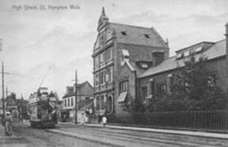 A photo of the Old Library - back when trams ran through Hampton Wick (Image: Twickenham Museum)