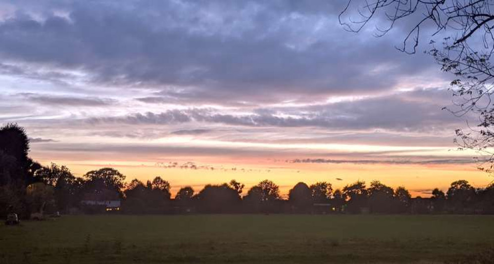 A suitably spooky sunset at Udney Park playing fields (Credit: Ellie Brown)