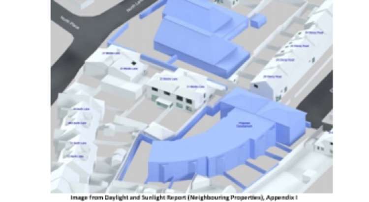 Images from the daylight and sunlight report on the plans